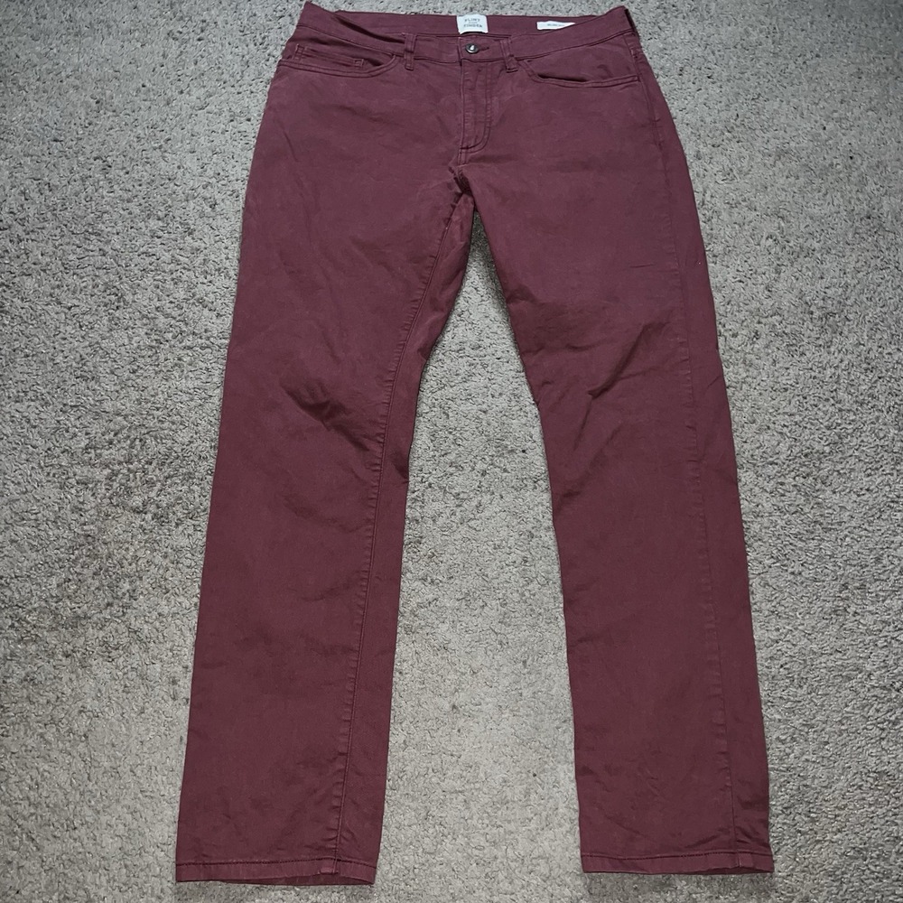 Flint and Tinder 365 Pants 31x30 Slim Fit Khaki Burgundy Stretch Twill Chino